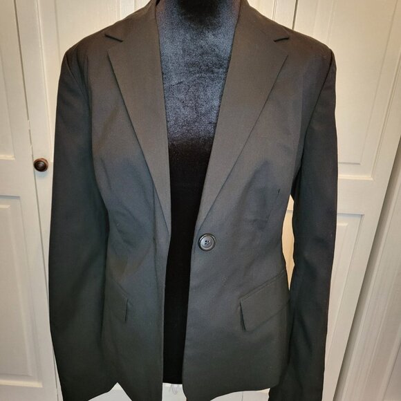 Black Single Button Fitted Blazer Old Navy M Classic Old Money Office Tailored - Picture 7 of 8